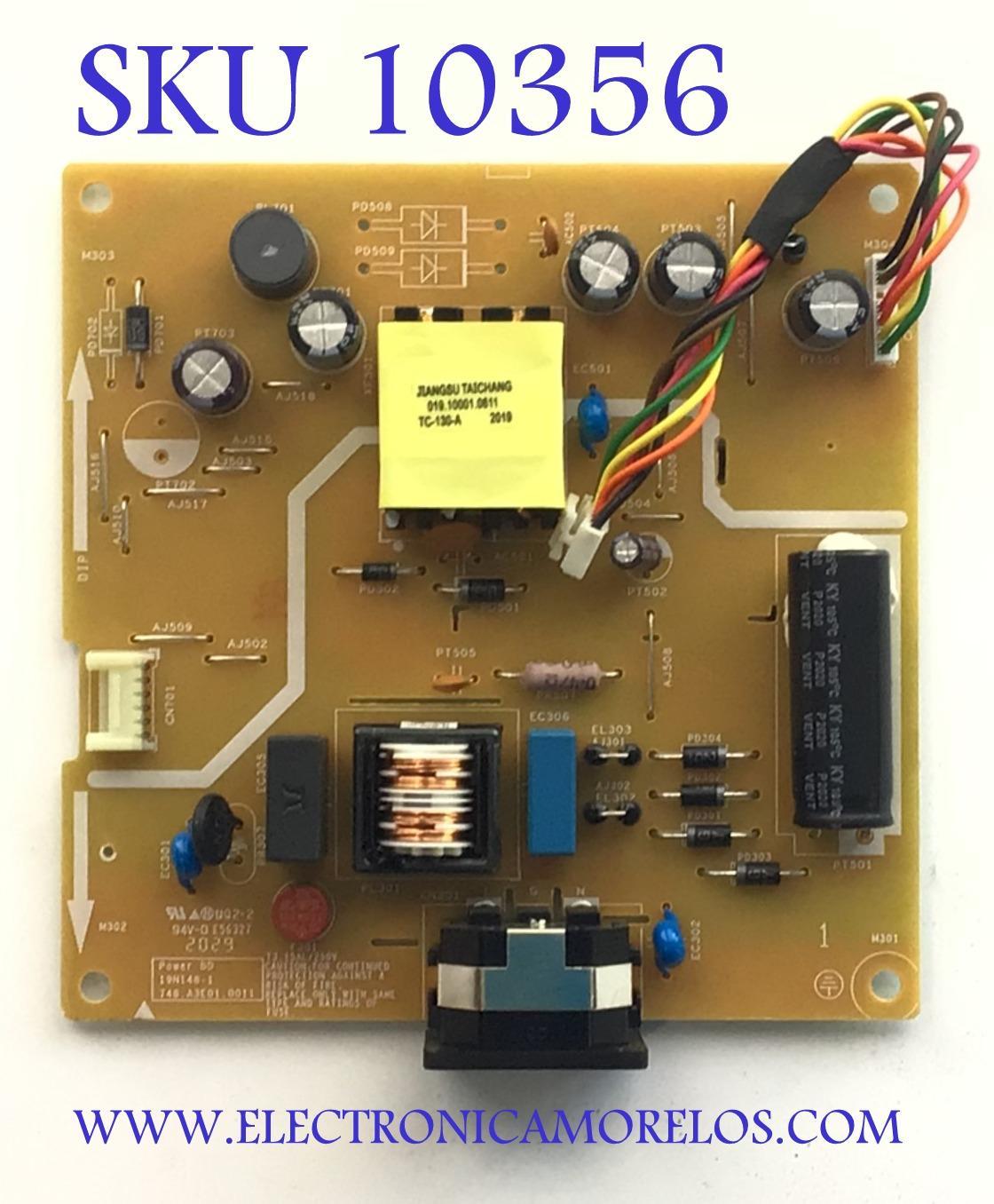 FUENTE PARA MONITOR DELL / NUMERO DE PARTE 755.A3F03.0001 / 748.A3E01.0011 / 19N148-1 / MODELO S2421HT